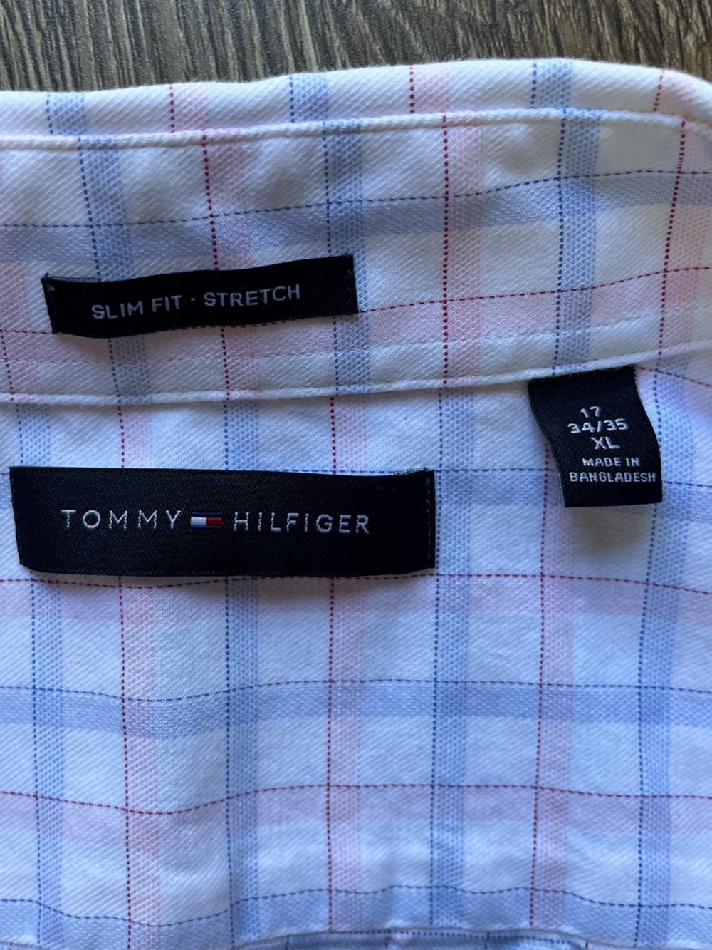 Tommy Hilfiger Pastel Blue and Pink Plaid Dress Shirt - Picture 2 of 5
